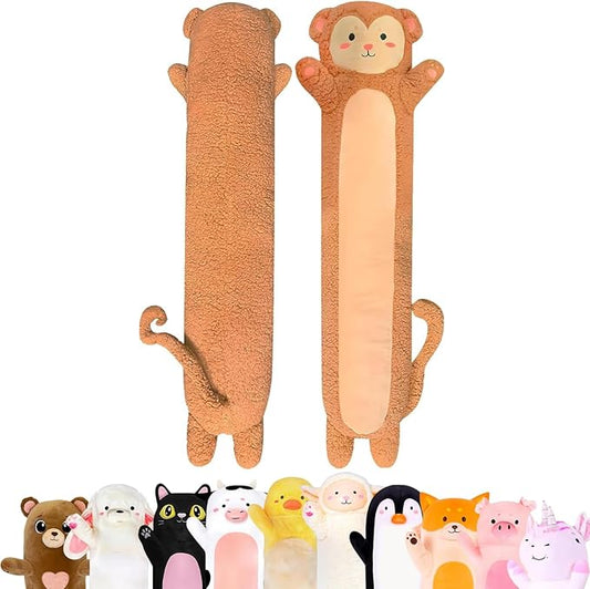Monkey Plush Body Pillow for Kids | Long Stuffed Animal Cuddle Pillow | Soft Hugging Toy | Plushie Gift for Girls & Boys | Long Plush Body Pillow for Sleep & Comfort | Medium, 35 Inches