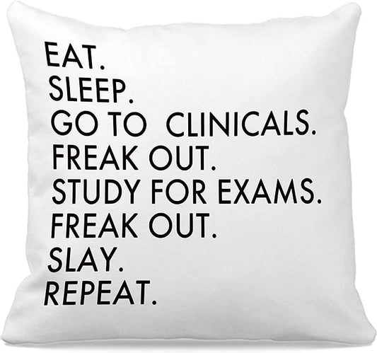 OFlich Nursing Student Pillow Cover - Nursing School gifts throw pillow covers 20″×20″, RN Gift pillowcase, nursing student gifts, nursing student gifts for women, funny nurse gifts, 718-ZBZ-WJ-01