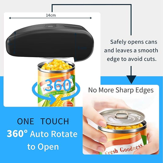 Electric Can Opener – USB Rechargeable with LED Display, Smooth Edge & Auto Stop, One-Touch Hands-Free Automatic Can Opener for Seniors & Arthritis, Works on All Can Types, Food-Safe Kitchen Gadgets