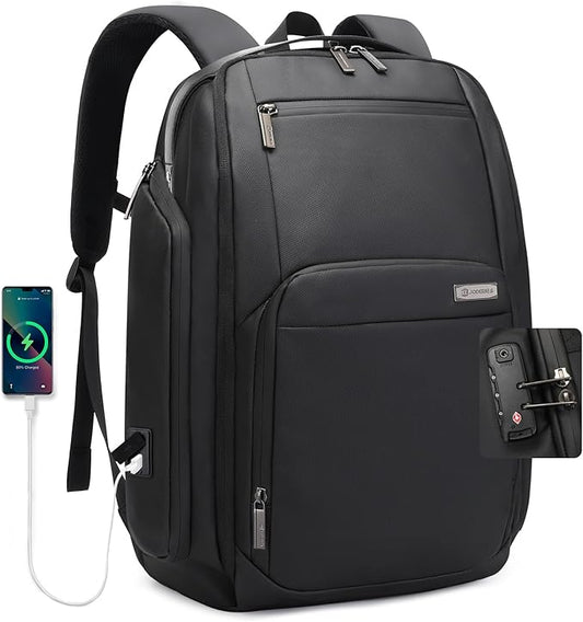 40L TSA Travel Laptop Backpack, Carry-On Weekender Bag with USB Port & TSA Lock, 17.3 Inch Business Travel Backpack for Men, Expandable Overnight Bag with Large Capacity & Flight Approved Design