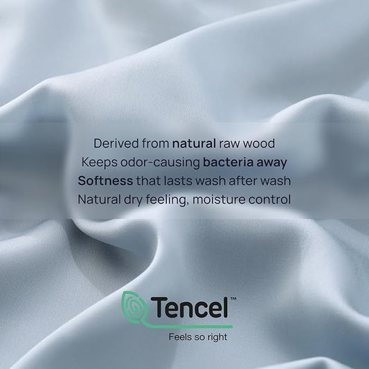 California King Size 4 Piece Bed Sheet Sets, DeepSleep Tech Luxury Bedding Made with 100% Tencel Lyocell - Silky, Lustrous & Gentle on Skin | Day Dream (2 Sheets, 2 Pillow Cases)