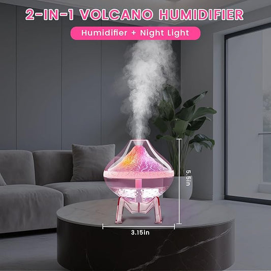 Humidifiers for Bedroom Cool Mist Ultrasonic Small Humidifier with Humidity Sensor Auto Shut Off LED Colorful Gradient Light Mini Humidifier For Plants,Bedroom,Baby Room,Office, Home(Pink)
