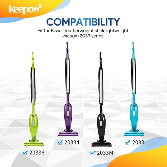 KEEPOW Featherweight Replacement Filters Compatible with Bissell Featherweight Stick Lightweight Bagless Vacuum 2033, 20331, 20333, 20336, 20339, 2033M (2 Pack)