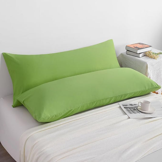 NTBAY Body Pillow Cases Set of 2, 2 Pack Brushed Microfiber 20x54 Pillow Cases, Soft, Wrinkle, Fade, Stain Resistant Sage Green Pillow Cases with Envelope Closure, 20x54 Inches, Sage Green