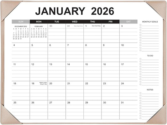 Desk Calendar 2026-2027 with Desk Mat – 22" x 17" Large Desk Pad Calendar Runs from January 2026 to June 2027, Office Supplies Desktop Monthly Calendar for Home & Office