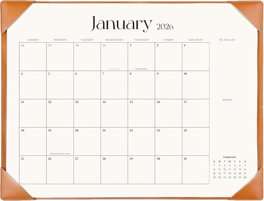 Desk Calendar 2026-2027 with Desk Mat – 22" x 17" Large Desk Pad Calendar Runs from January 2026 to June 2027, Office Supplies Desktop Monthly Calendar for Home & Office