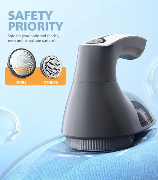 POPCHOSE Fabric Shaver for Clothing, Electric Lint Remover Sweater Shaver to Remove Pilling, Depiller for Clothes, Furniture, Couch, Fuzz with 6-Leaf Blades Extra, Electrostatic Brush