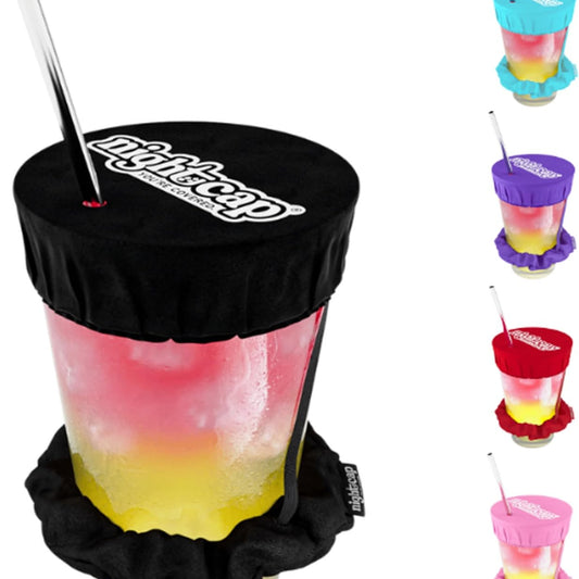 NightCap Drink Cover Scrunchie, Anti Spiking Drink Protector, Reusable Cup Cover for Bars, Festivals, Concerts, College Parties & Travel, Hidden Drink Safety Cover for Women, Shark Tank, Hair Tie
