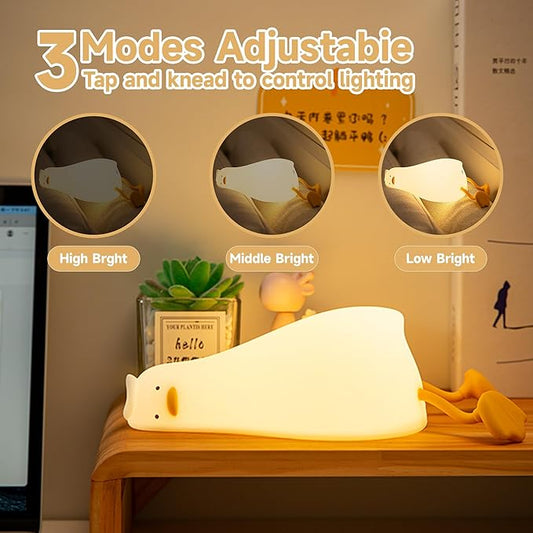 Cute Duck/Chicken/Pig/Rabbit/Panda Night Light, LED Squishy Animal Novelty Lamp for Toddler Baby Kids, Nursery Touch Kawaii Room/House Decor