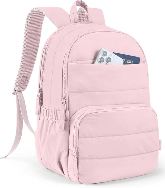Travel Backpack for Women, 15.6 Inch College Laptop Backpack, Water Resistant Work Backpacks, Cute Quilted Bookbag