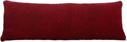 Reafort Ultra Soft Sherpa Body Pillow Cover/Case with Zipper Closure 21"x54" (21"x54" Body Pillow Cover, Red)