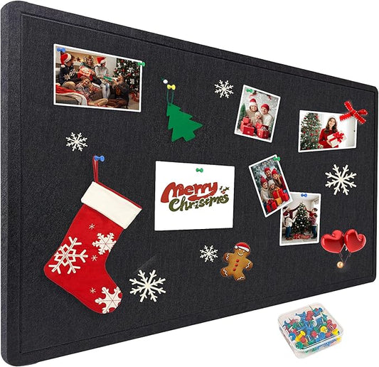 Large Bulletin Board - Foldable 72x48 Inches Cork Board Alternative with 20 Push Pins and 237 Pcs Glitter Letters, 6' x 4' Self-Adhesive Felt Bulletin Board for Wall, Home Office Decor