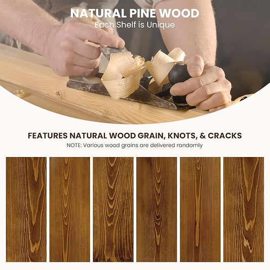 Fireplace Mantel 60inch, Solid Wood Mantel Shelf Handcrafted Rustic, Handcrafted Wood Fireplace Mantels Floating Mantle Shelves Decor for Wall, Bedroom, TV, Books, Livingroom 60 X 8 X 5 - Brown
