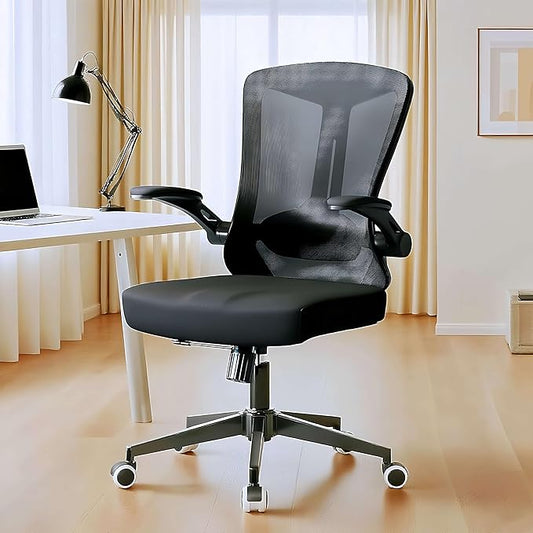 Ergonomic Office Chair - 400LB Comfy Desk Chairs with Lumbar Back Support, Mesh Computer Chairs with Wheels and Arms for Home Office, Study (669Black-Without Headrest)