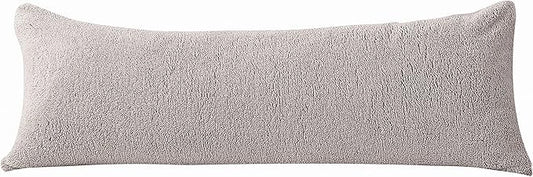 Reafort Ultra Soft Sherpa Body Pillow Cover/Case with Zipper Closure 21"x54" (21"x54" Body Pillow Cover, Taupe)