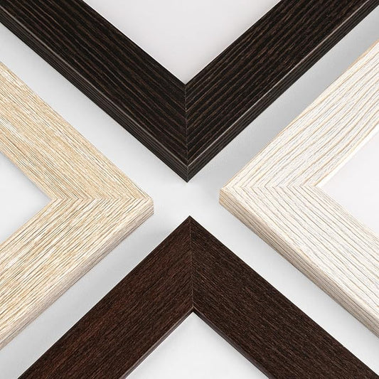 8x10 Picture Frame with Mat for 5x7 Set of 4, Multicolour Wood Grain 8 x 10 Gallery Wall Picture Frames for Tabletop or Wall Mounting(4 Pack, Multicolour)