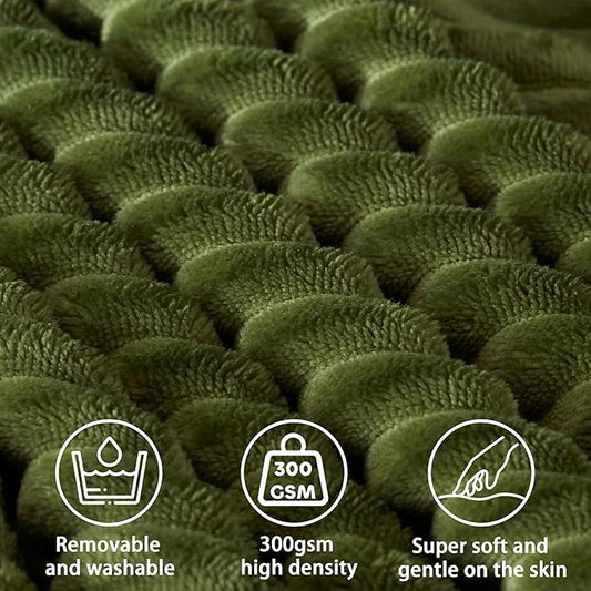 Headboard Wedge Pillow + A Long Neck Roll Pillow Body Pillow,Large Headboard Pillow with Removable Cover (Green, King:76x8x20 inches)