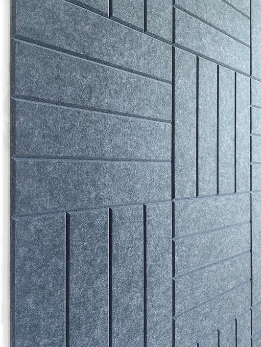 Felt Bulletin Board Tiles | Modern Cork Board Alternative | Large Cork Boards for Walls | Aesthetic Felt Wall Panels for Office & Home Decor | Pinboard & Photo Board (12-Pack) | Denim Blue