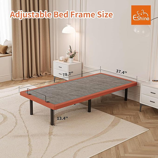 ESHINE Adjustable Bed Frame + 12 Inch Gel Memory Foam Mattress(Medium-Soft) Adjustable Bed Bluetooth APP Control, Wireless Remote, Zero Gravity, Anti Snore, Head and Foot Incline, Twin XL