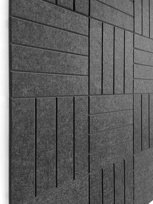 Felt Bulletin Board Tiles | Modern Cork Board Alternative | Large Cork Boards for Walls | Aesthetic Felt Wall Panels for Office & Home Decor | Pinboard & Photo Board (12-Pack) | Gray Black