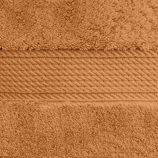 Superior Egyptian Cotton Pile Face Towel/Washcloth Set of 6, Ultra Soft Luxury Towels, Thick Plush Essentials, Absorbent Heavyweight, Guest Bath, Hotel, Spa, Home Bathroom, Shower Basics, Rust