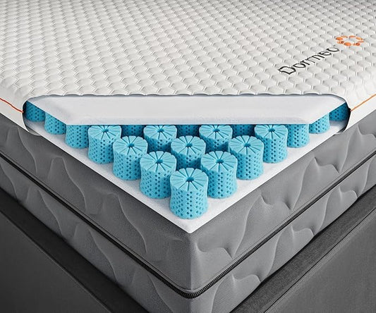 Dormeo Premium Twin Cooling Mattress Topper - 3-Zone OctaspringⓇ Technology for Optimal Back Support, Anti-Slip Bottom