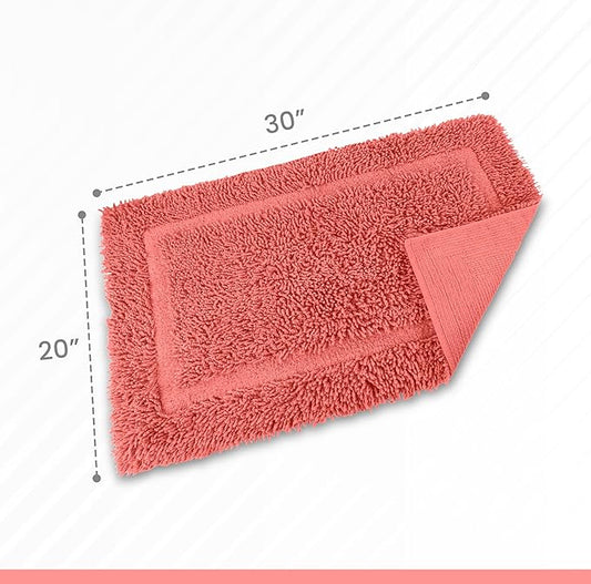Martex 100% Cotton Ringspun Bath Rug | Super Soft | Super Absorbent | Essential Bathroom Rugs | Non-Slip Bath Mat | Quick Drying Bath Mat | Coral
