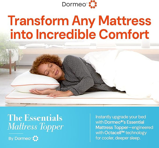 Dormeo The Essentials Mattress Topper, Full, 2-Inch with Octacell Technology, Plush Comfort, Breathable, Cooling Foam Mattress