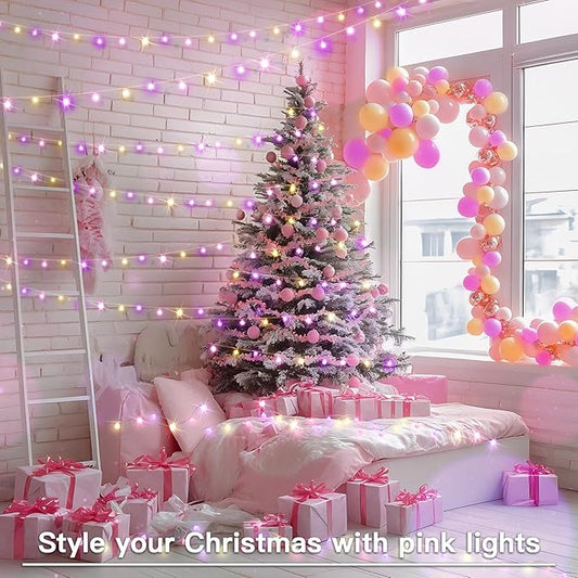 suddus Pastel Christmas Lights, 100 LED Colorful Globe Twinkle Lights Plug in, String Lights with Remote and Timer for Kids’Room, Party, Bedroom, Outdoor, Tree, Decor