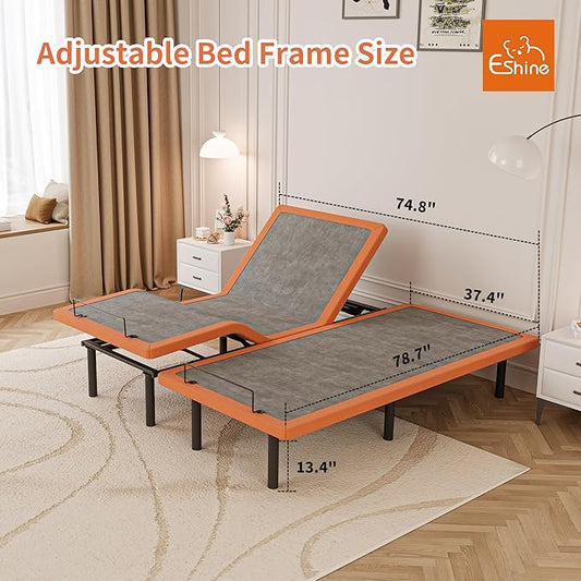 Split King Adjustable Bed Frame with Mattress - 8 Inch Gel Memory Foam Mattress(Medium-firm), Bluetooth APP Control, Wireless Remote, Zero Gravity, Anti Snore, Head and Foot Incline, 2000 Series