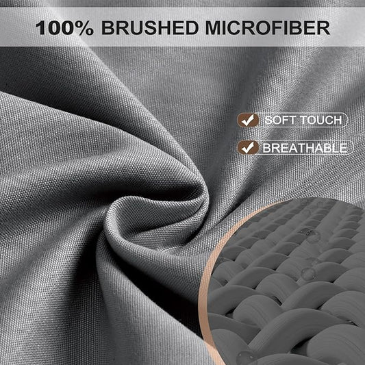 FreshCulture Twin XL Fitted Sheet Only - Hotel Quality Ultra Soft & Breathable Brushed Microfiber Fitted Sheet with 21 Inch Deep Pockets - Fits Twin XL Size Bed (Dark Grey)