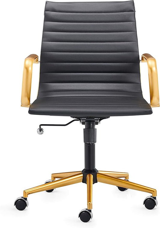 Chair, Desk Computer Chair ,with Armrests ,Ergonomic Office Chair for Home and Office, 17.32 x 22.83 x 35.43 inches, Multiple Colors (Gold Black)