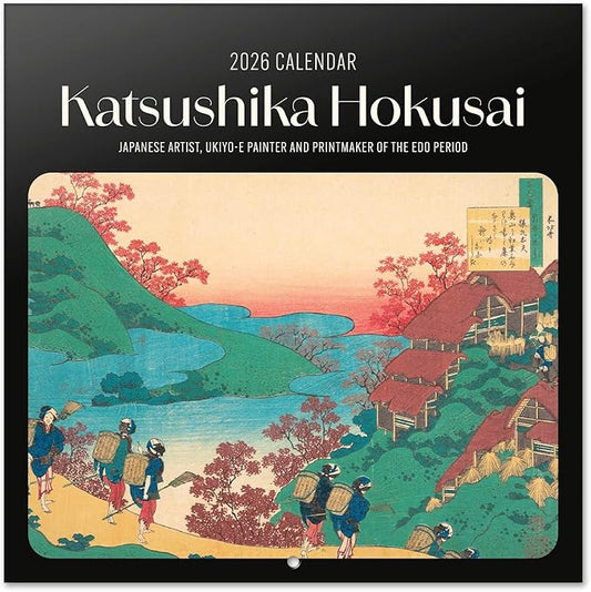 Japanese Art Hokusai Wall Calendar 2026 12" x 12" FSC® Plastic Free - Starts Week On Sunday | Family Planner Calendar 2026 | Japan Calendar 2026 | Japanese Gifts