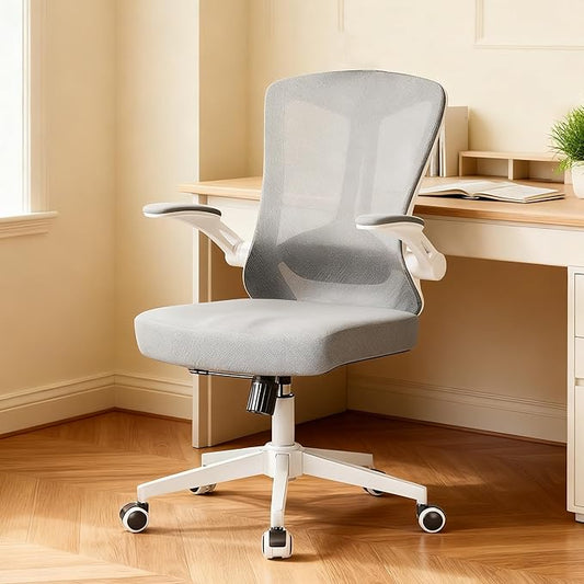 Ergonomic Office Chair - 400LB Comfy Desk Chairs with Lumbar Back Support, Mesh Computer Chairs with Wheels and Arms for Home Office, Study (669Gray-Without Headrest)