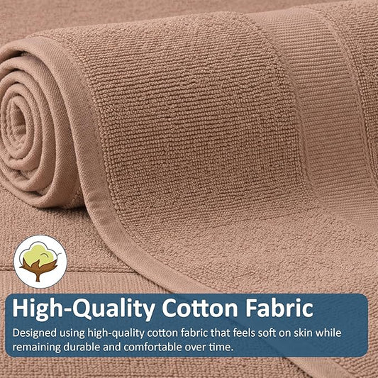 Rajlinen Cotton Bath Mat 2 Pack 23x36-100% Cotton 500 GSM Highly Absorbent Hotel Spa Bathroom Floor Mats, Aesthetic Acron Bath Mat Towels, Machine Washable Shower/Bathtub Rugs