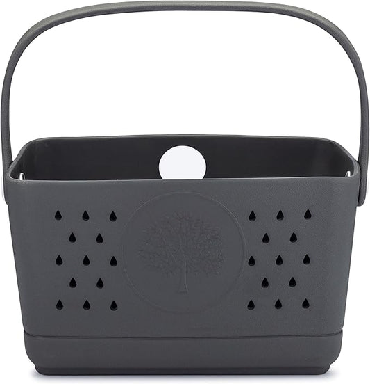 Parker Baby Large Bath Caddy | BPA Free & Food Grade Shower Caddy Organizer for Toys & Supplies | Quick-Dry, Sturdy & Perfect Size Shower Basket w/ Handle in Neutral Colors