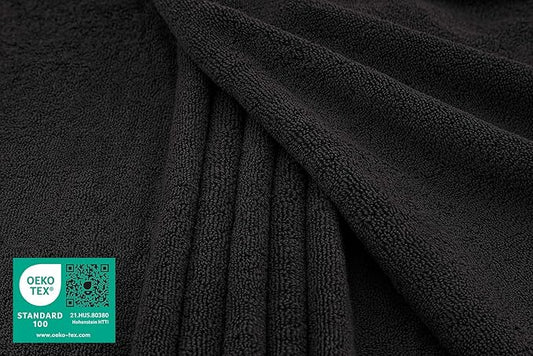 American Soft Linen Oversized Bath Sheet 40x80 Extra Large for Bathroom, 600 GSM 100% Cotton Turkish Jumbo Bathsheet Towels for Adults, Black Bath Sheet