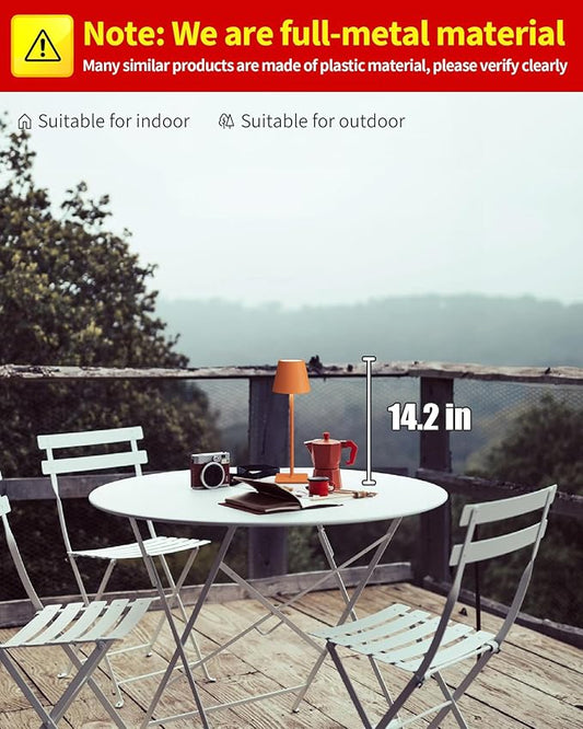 KDG 2 Pack Cordless Table Lamp,Portable LED Desk Lamp, 4000mAh Battery Operated, 3 Color Stepless Dimming Up, for Restaurant/Bedroom/Bars/Outdoor Party/Camping/Coffee Shop Night Light(Orange)