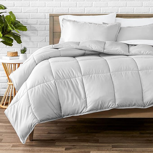 Bare Home Comforter Set - King/California King Size - Ultra-Soft - Goose Down Alternative - Premium 1800 Series - All Season Warmth (King/Cal King, Cloud Grey)