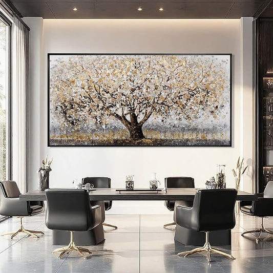 Brown and White Framed Wall Art Floral Wall Prints Botanical Wall Decor Nature Wall Posters 24"x48" Pictures for Bedroom Kitchen Artwork