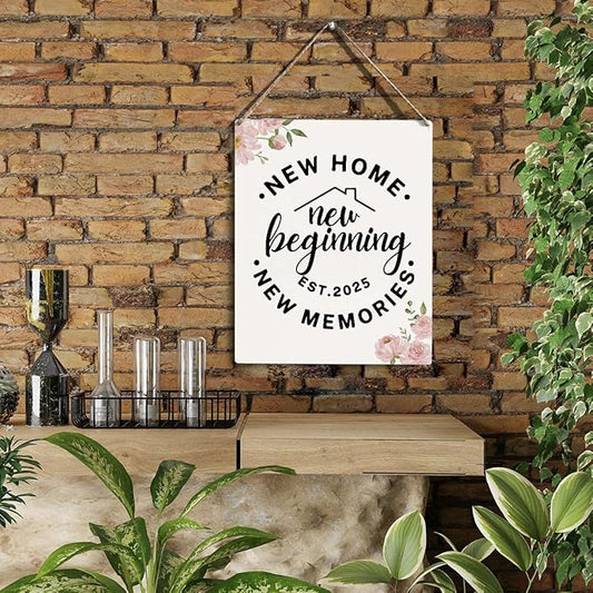 YCYD House Warming Gifts - Best Housewarming Gifts 2025, Home Sweet Home Sign, Funny New Home New Memories Ideas Home Decor Rustic Decor Wooden Box Sign for Living Room Bedroom, 10 x 8 Inch