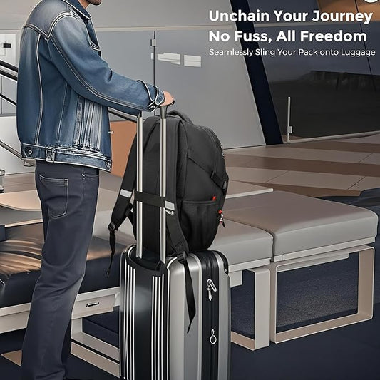 Swissdigital Design Travel Backpack for Men with Apple Find My, Laptop Backpack with USB Charging Port, RFID Protection, Add-A-Bag System - Travel Backpack for Men-Finder Color Random | SD803BT013-01