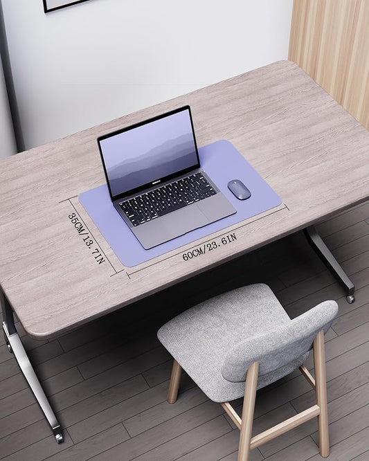 YSAGi Double-Sided Desk Mat, Eco Cork & Leather Desk Protector, Large Mouse Pad & Writing Pad for Office/Home (23.6"x13.7", Purple+Cork)