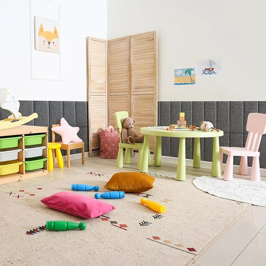 12 Piece Linen Fabric Peel and Stick Headboard, Upholstered Wall Mounted Headboard for Twin, 3D Anti-Collision Soundproof Self-Adhesive Wall Panel for Bedroom 23.62" x 9.84"