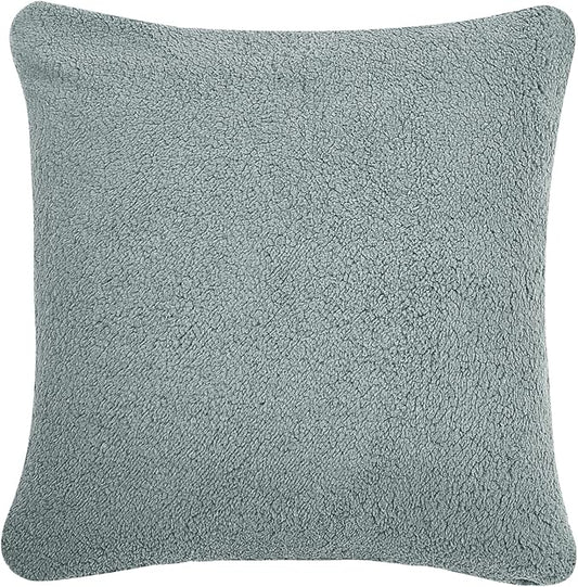 Reafort Ultra Soft Sherpa Euro Sham Pillow Case 26"x26" Replacement with Zipper Closure (Blue 26"x26" Euro Sham)