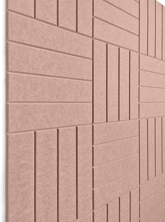 Felt Bulletin Board Tiles | Modern Cork Board Alternative | Large Cork Boards for Walls | Aesthetic Felt Wall Panels for Office & Home Decor | Pinboard & Photo Board (12-Pack) | Terracotta