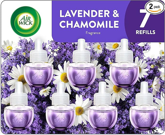 Air Wick Plug in Scented Oil Refill, 7 ct, Lavender & CHAMOMILE, Air Freshener, Essential Oils