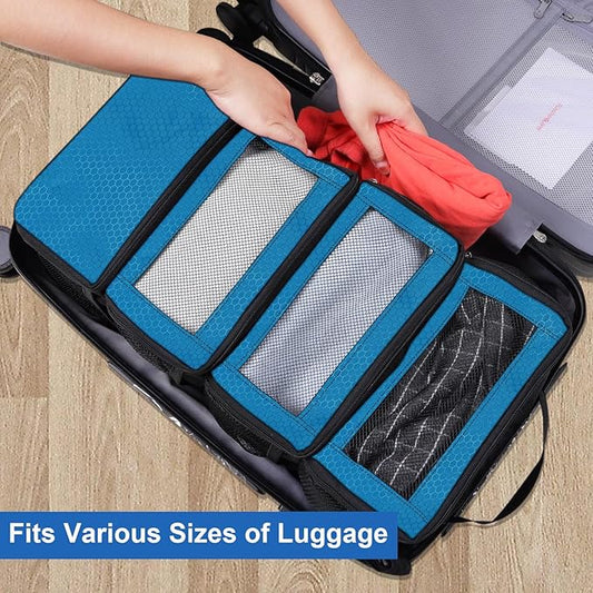 Suitcase Organizer, Travel Luggage Organizer Portable Hanging Travel Shelves Collapsible Hanging Packing Cubes for Carry on Suitcase