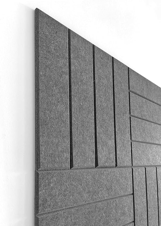 Felt Bulletin Board Tiles | Modern Cork Board Alternative | Large Cork Boards for Walls | Aesthetic Felt Wall Panels for Office & Home Decor | Pinboard & Photo Board (12-Pack) | Gray