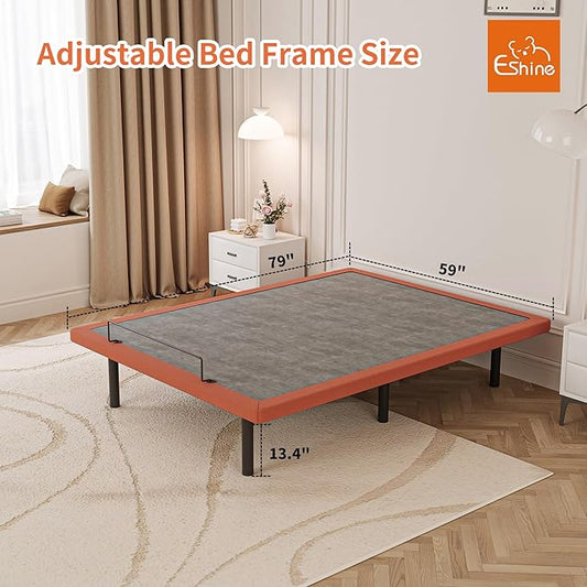 ESHINE Adjustable Bed Frame with Mattress + 12 Inch Gel Memory Foam Mattress(Medium-Soft), Bluetooth APP Control, Wireless Remote, Zero Gravity, Anti Snore, Head and Foot Incline, Queen, 2000 Series